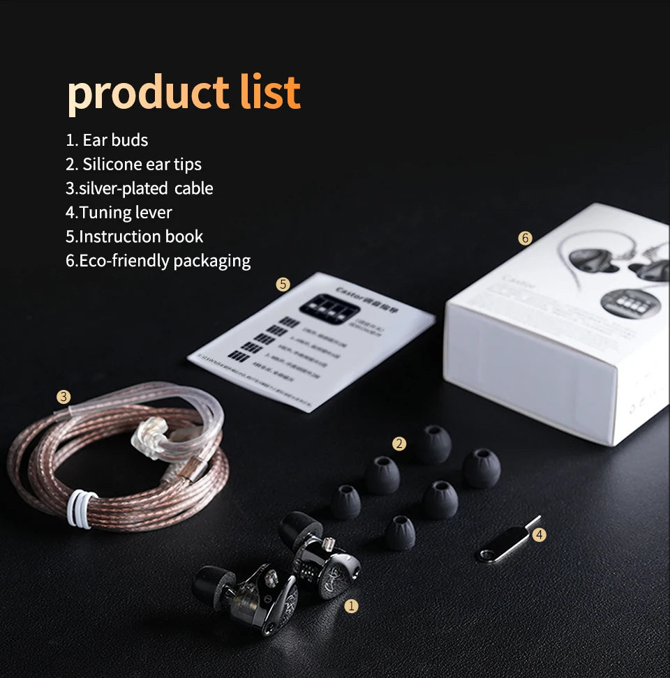 KZ Castor-auriculares intrauditivos con cable