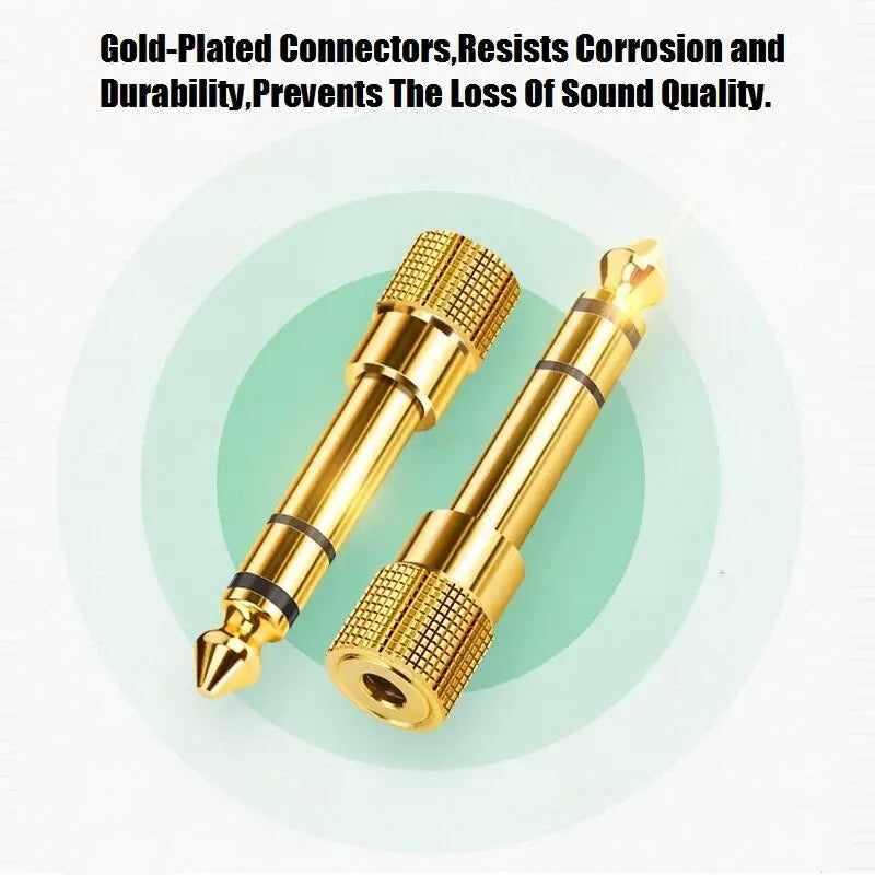 Adaptador de Audio para auriculares Hifi, 10 piezas, 1/4 pulgadas, 6,35mm, macho a 3,5mm.