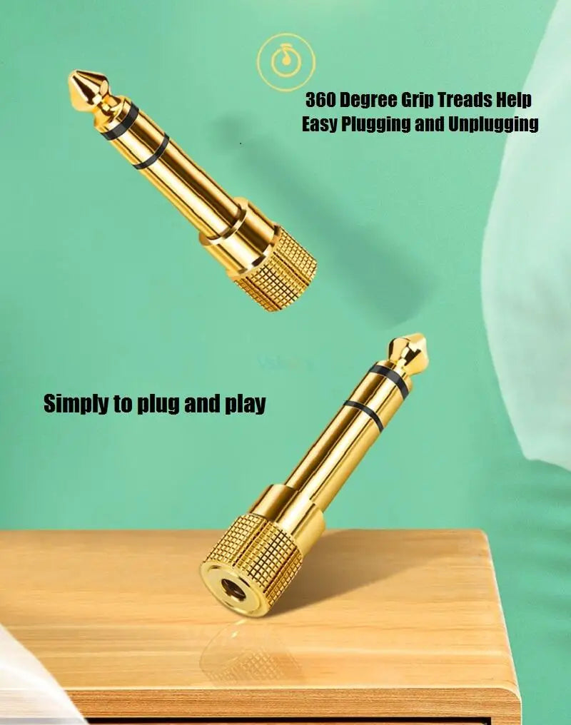 Adaptador de Audio para auriculares Hifi, 10 piezas, 1/4 pulgadas, 6,35mm, macho a 3,5mm.