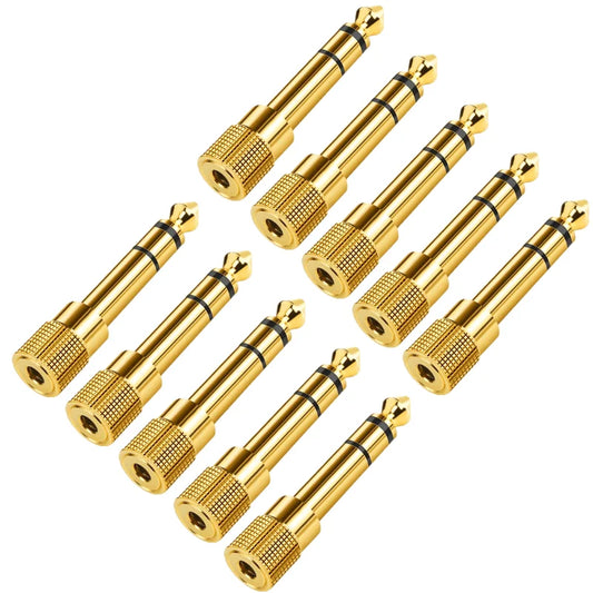 Adaptador de Audio para auriculares Hifi, 10 piezas, 1/4 pulgadas, 6,35mm, macho a 3,5mm.