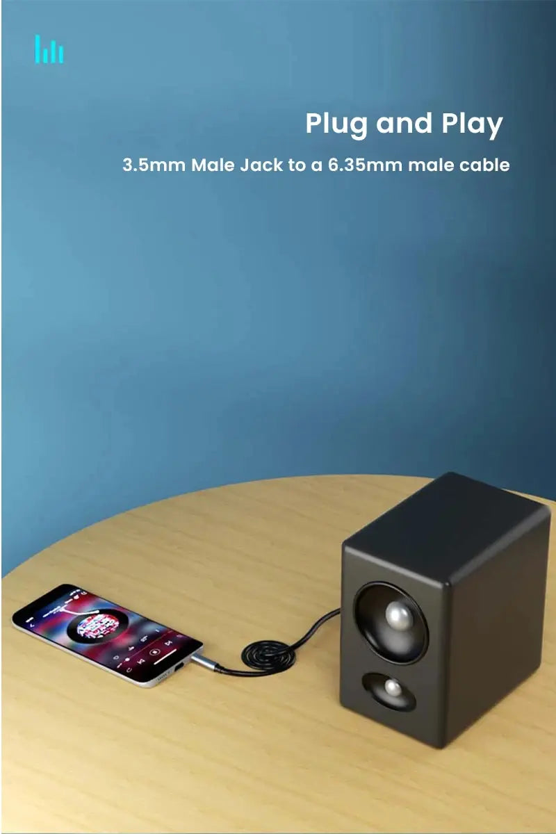 NIERBO6.35mm 1/4 "macho a 3,5mm 1/8" macho TRS Cable de Audio estéreo bidireccional