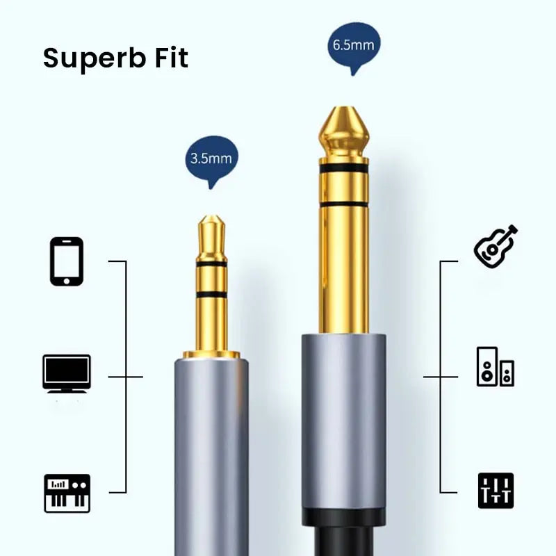 NIERBO6.35mm 1/4 "macho a 3,5mm 1/8" macho TRS Cable de Audio estéreo bidireccional
