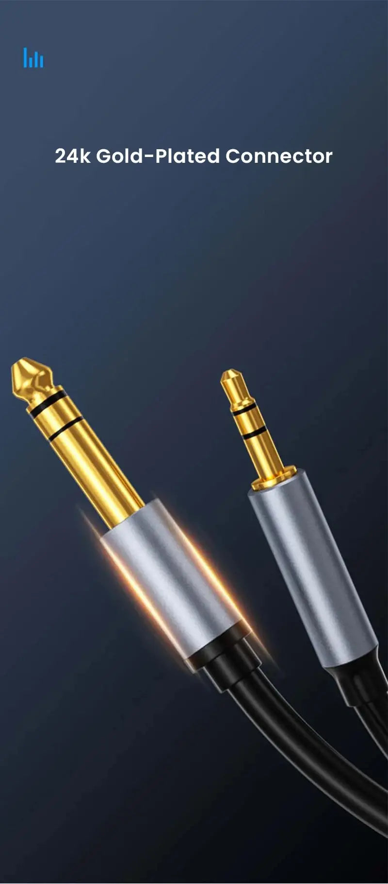 NIERBO6.35mm 1/4 "macho a 3,5mm 1/8" macho TRS Cable de Audio estéreo bidireccional