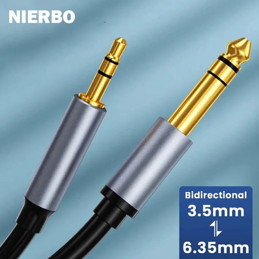 NIERBO6.35mm 1/4 "macho a 3,5mm 1/8" macho TRS Cable de Audio estéreo bidireccional