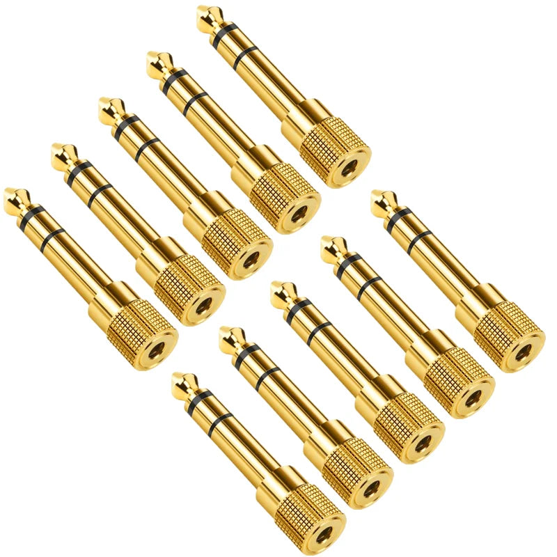 Adaptador de Audio para auriculares Hifi, 10 piezas, 1/4 pulgadas, 6,35mm, macho a 3,5mm.