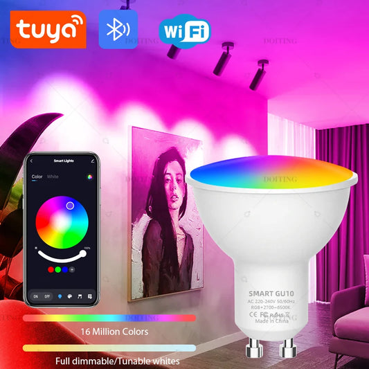 Foco Inteligente GU10 RGB WiFi + Bluetooth – Compatible con Alexa y Google