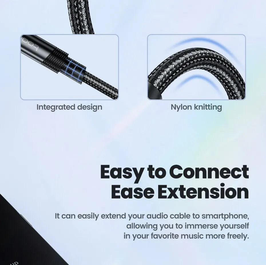 Cable de extensión de Audio 3,5, conector macho a hembra de 3,5mm para altavoces