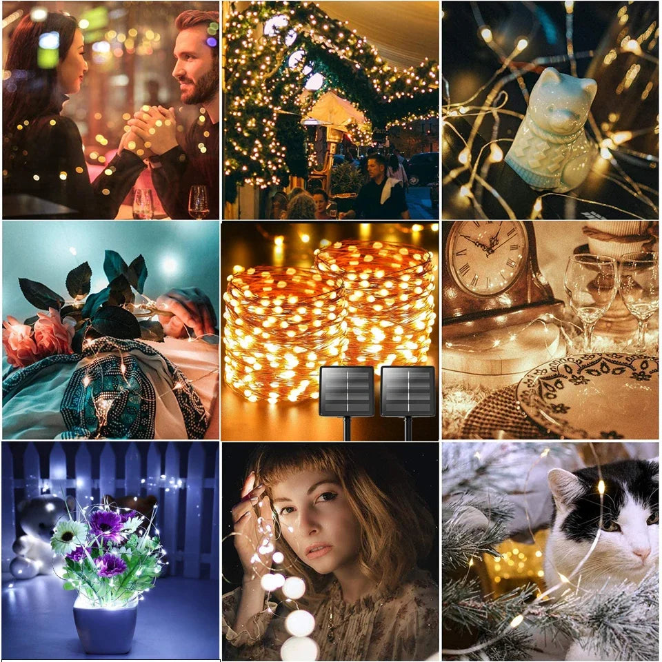 Guirnalda de luces alimentada por energía Solar Ultra larga