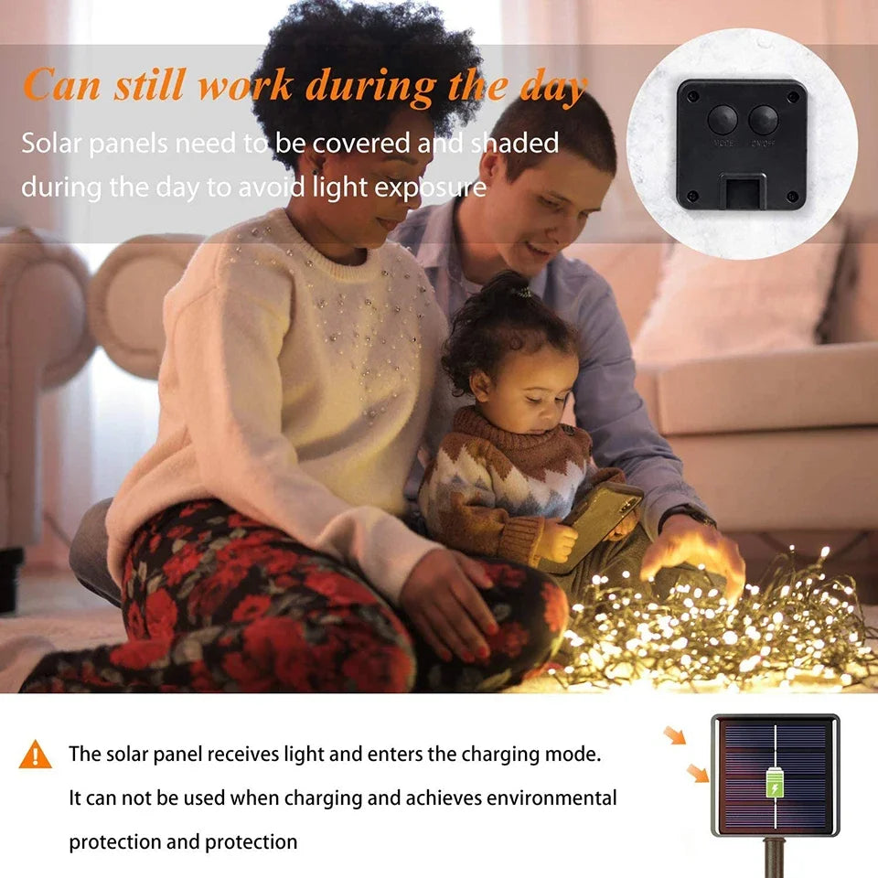 Guirnalda de luces alimentada por energía Solar Ultra larga